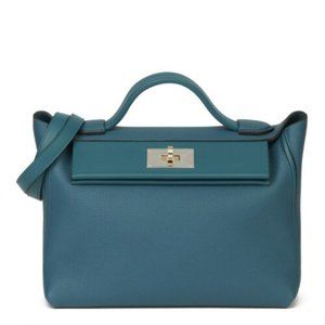 BNIB HERMÈS Vert Bosphore Togo & Swift Leather Leather 24/24 29cm